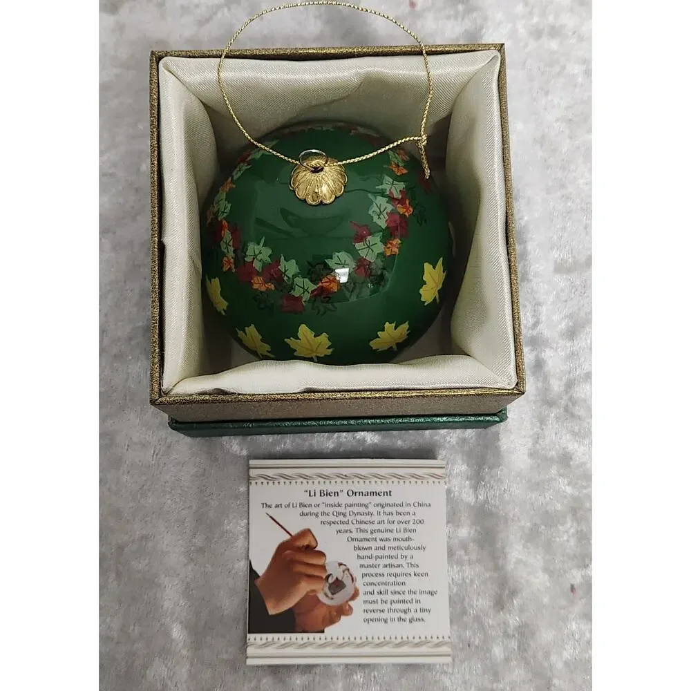 Li Bien Mouthblown Glass Hand Painted Ornament